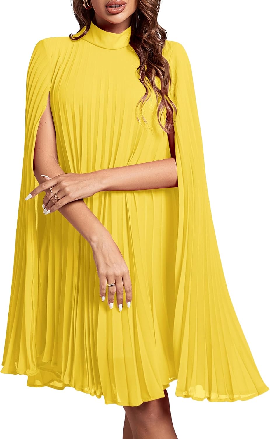 Women's Cloak Sleeve Party Midi Dress