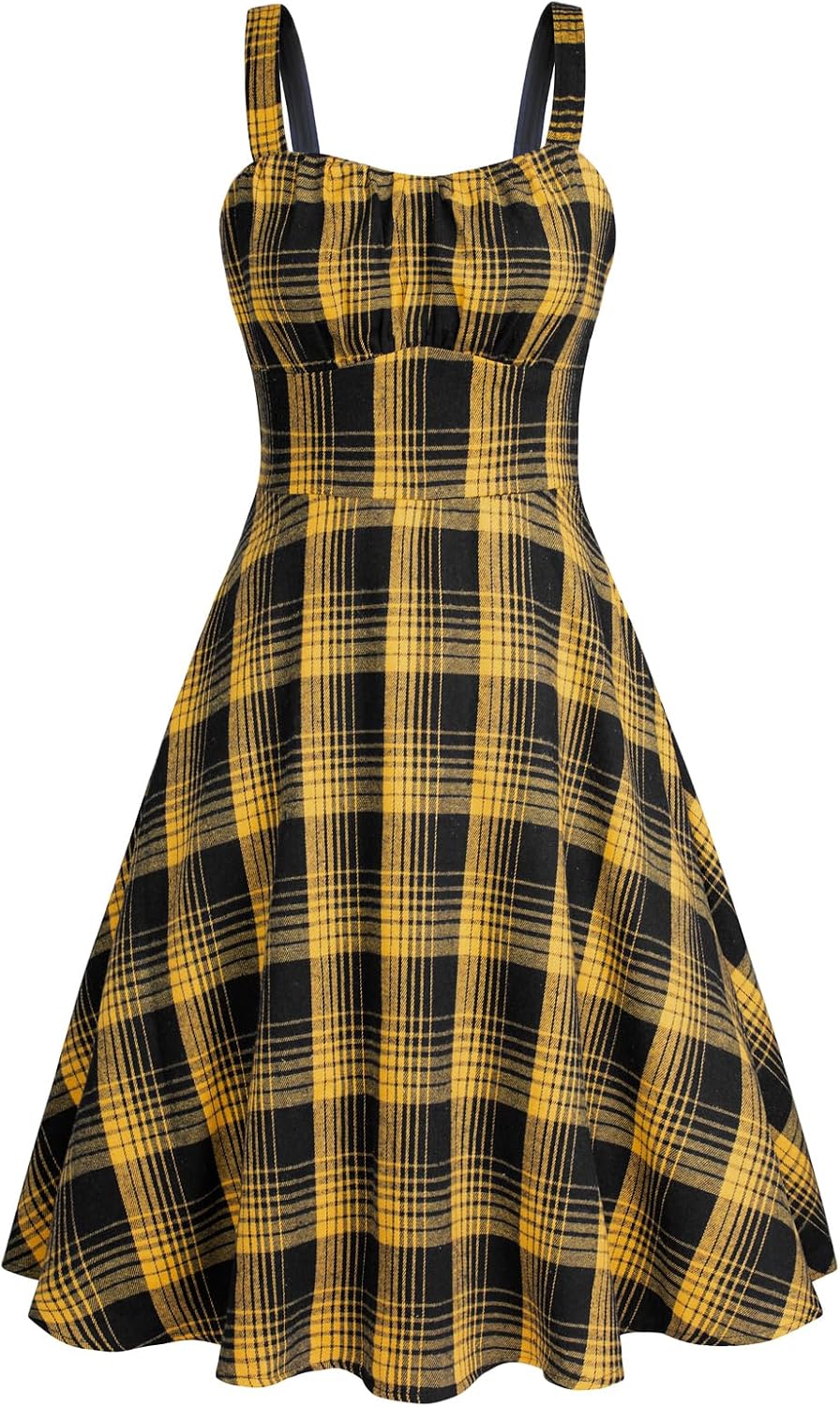 Belle Poque Womens Vintage A-line Midi Cocktail Party Dress