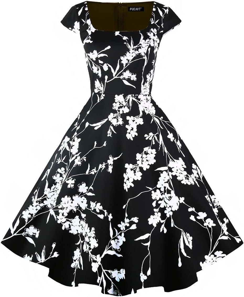 Women's Cocktail Dress 1950s Retro Swing Dress