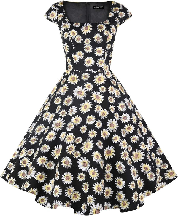 Women's Cocktail Dress 1950s Retro Swing Dress
