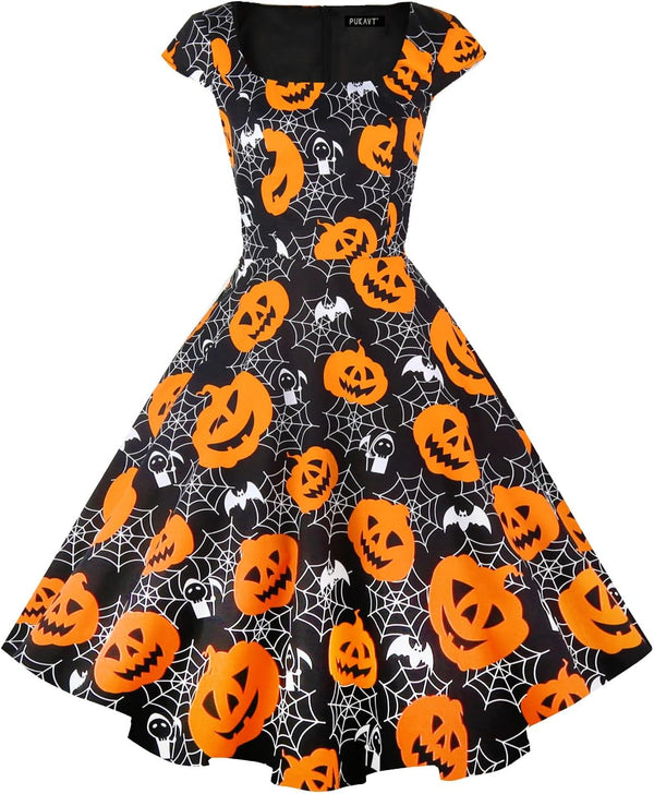 Women's Cocktail Dress 1950s Retro Swing Dress
