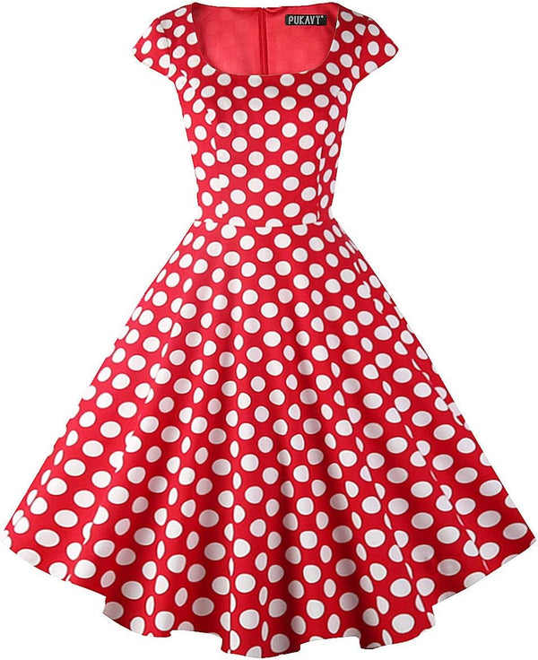 Women's Cocktail Dress 1950s Retro Swing Dress