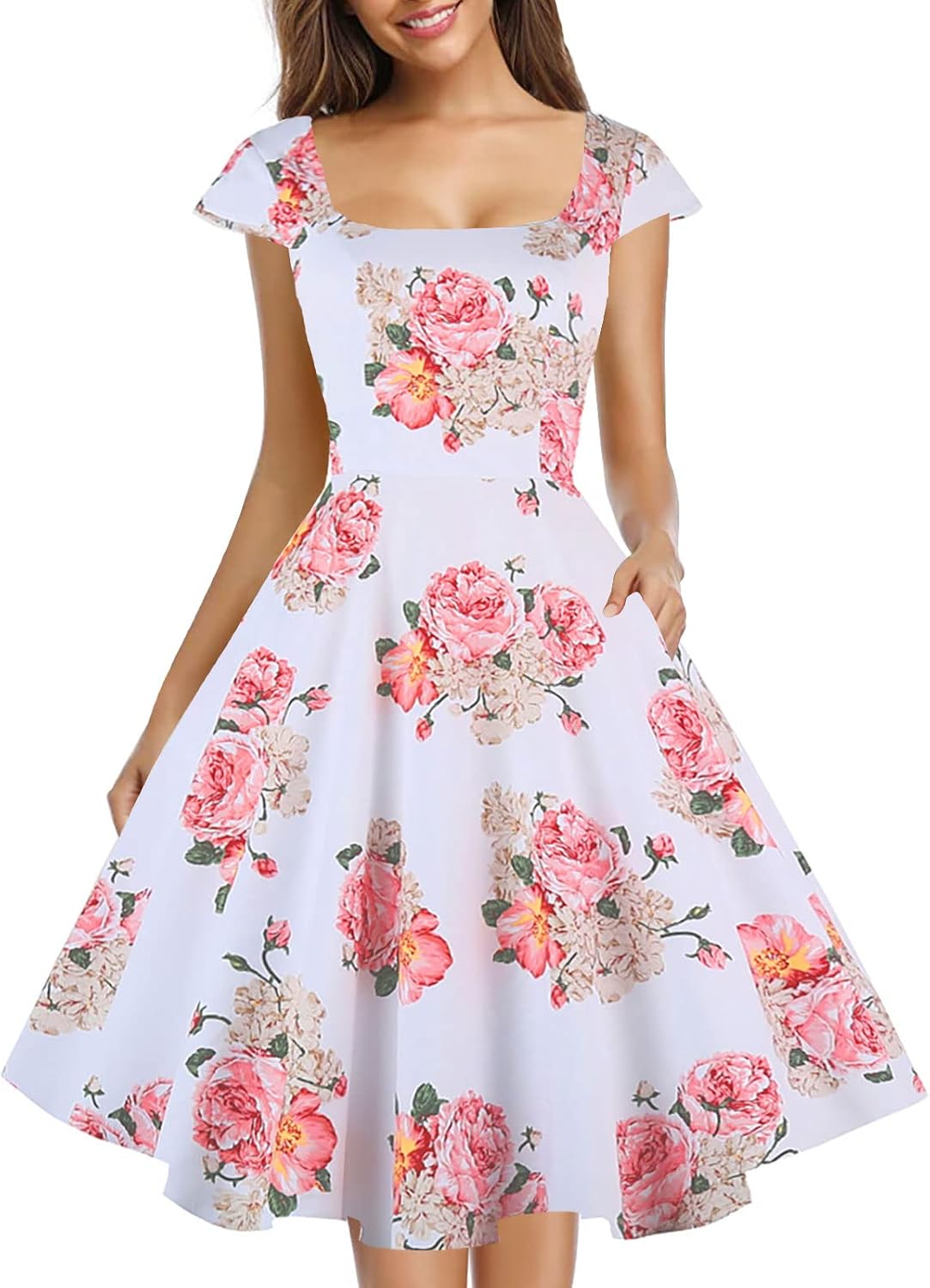 Women's Cocktail Dress 1950s Retro Swing Dress
