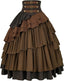 Women's Steampunk Skirt Gothic High Waisted Ruffle Pirate Skirt