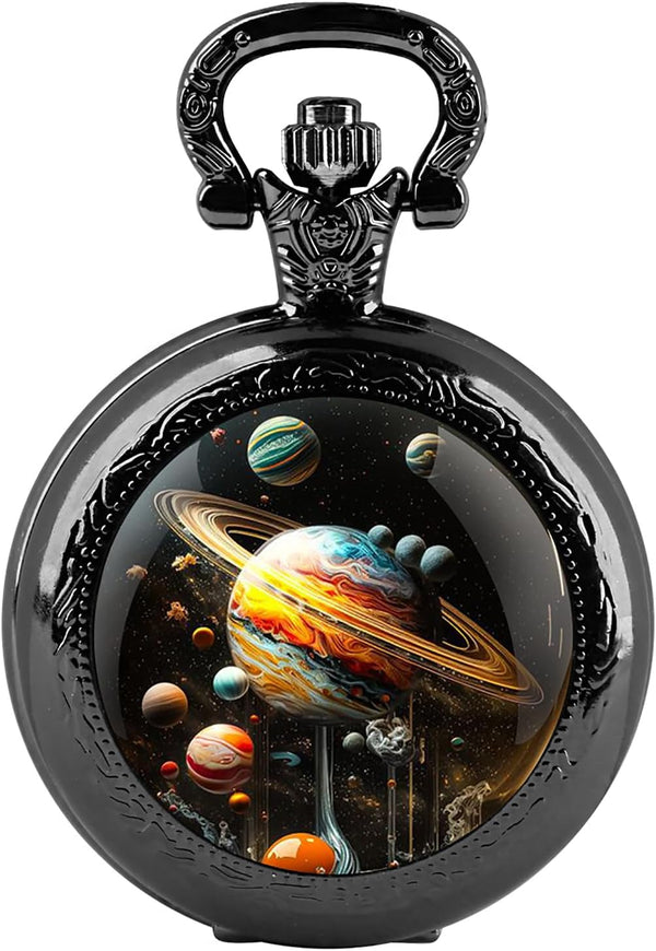 Classic Glass Dome Unisex Arabic Numerals Dial Quartz Pocket Watch Wom