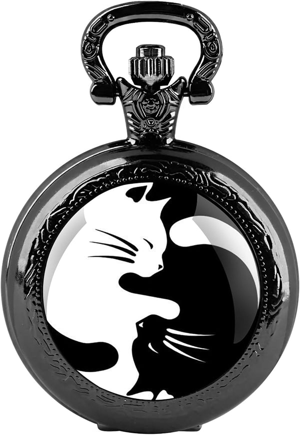 Classic Glass Dome Unisex Arabic Numerals Dial Quartz Pocket Watch Wom