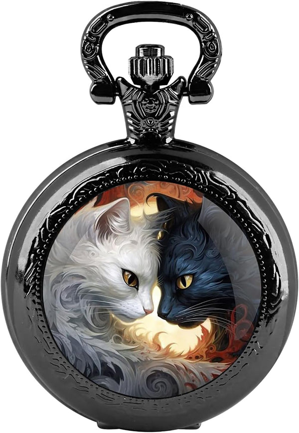 Classic Glass Dome Unisex Arabic Numerals Dial Quartz Pocket Watch Wom