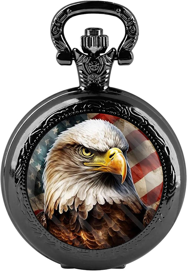 Classic Glass Dome Unisex Arabic Numerals Dial Quartz Pocket Watch Wom