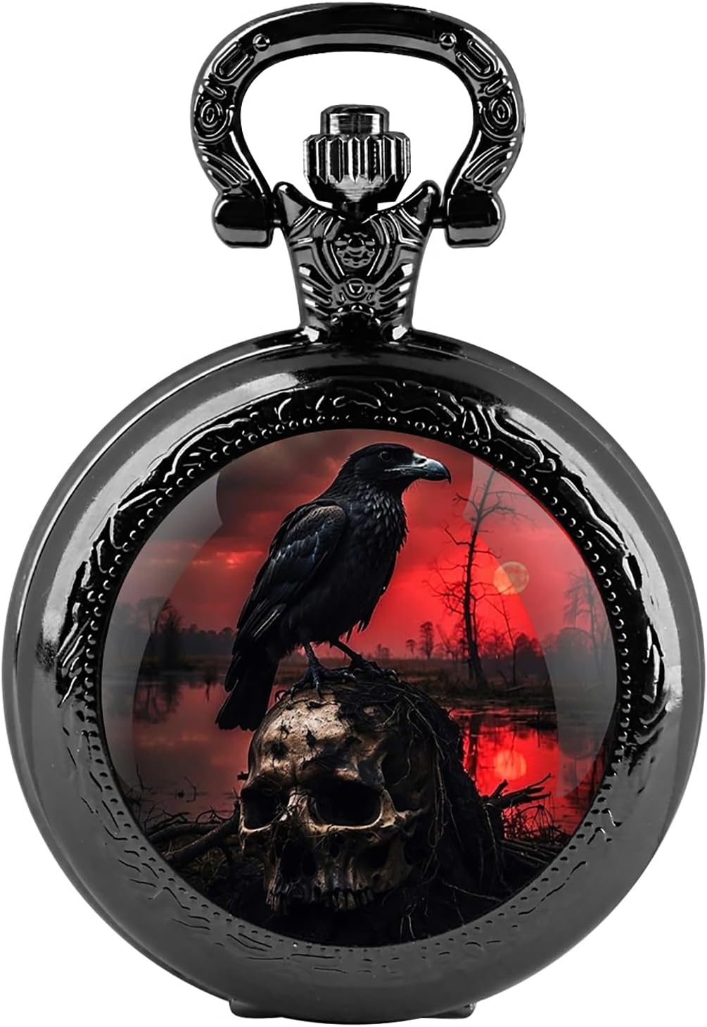 Classic Glass Dome Unisex Arabic Numerals Dial Quartz Pocket Watch Wom