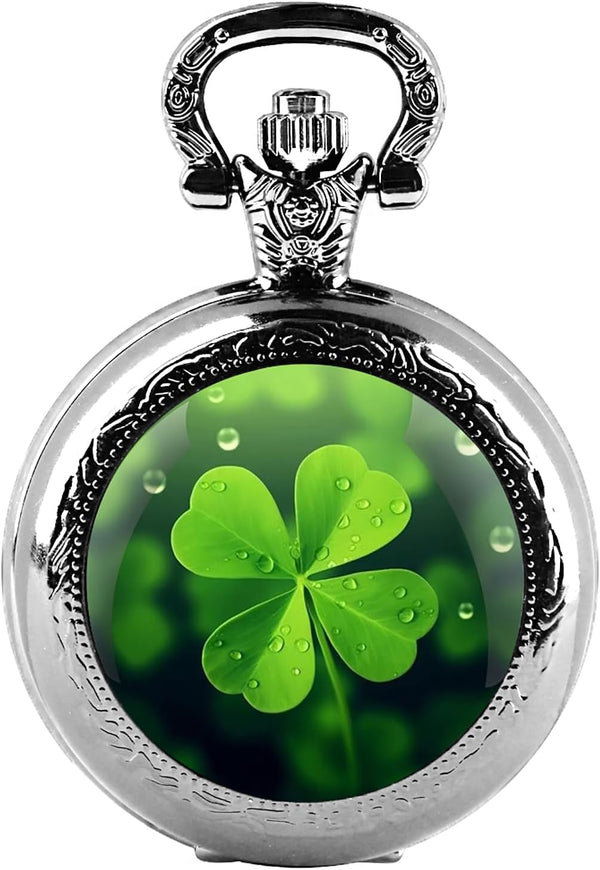 Classic Glass Dome Unisex Arabic Numerals Dial Quartz Pocket Watch Wom