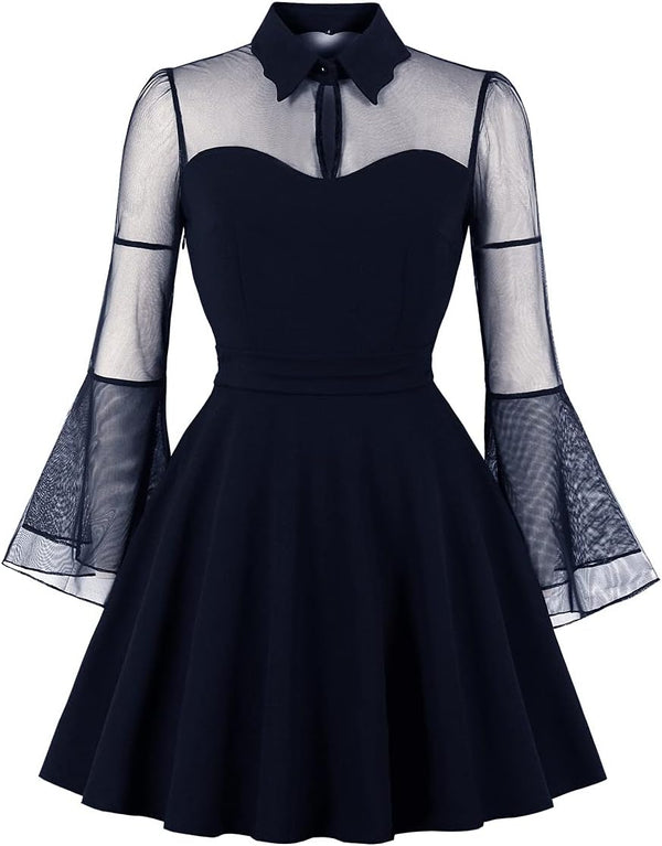 Women's Vintage Polka Dot 1950s Audrey Retro Rockabilly Prom Dress 50's 60's A-Line Cocktail Party Swing Dress