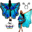 Sunlisky Adult Butterfly Costume Women Monarch Butterfly Wings Cape Shawl Halloween 3Pcs Mask Headband