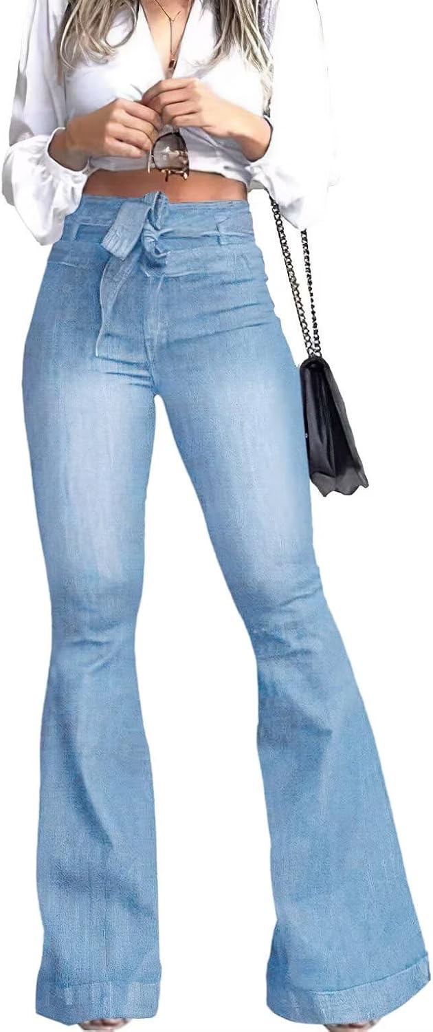 High Waisted Flare Jeans For Women Stretch Wide Leg Jeans