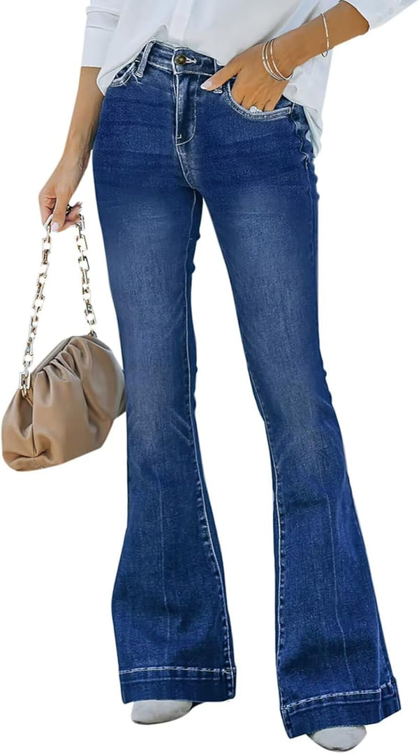 High Waisted Flare Jeans For Women Stretch Wide Leg Jeans