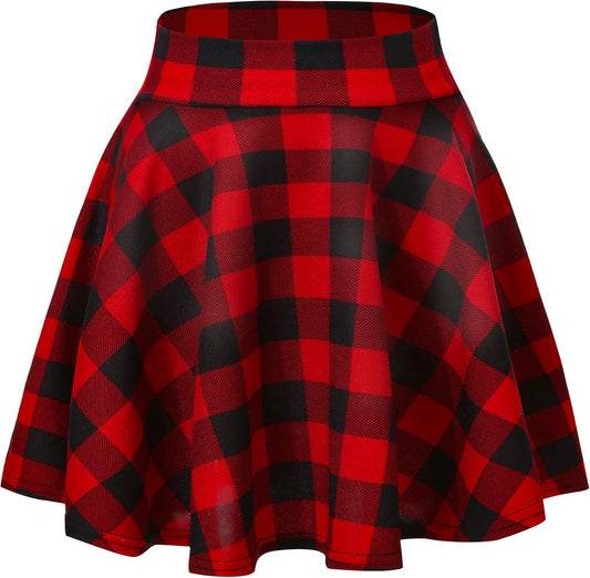 Urban CoCo Women's Basic Versatile Stretchy Flared Casual Mini Skater Skirt
