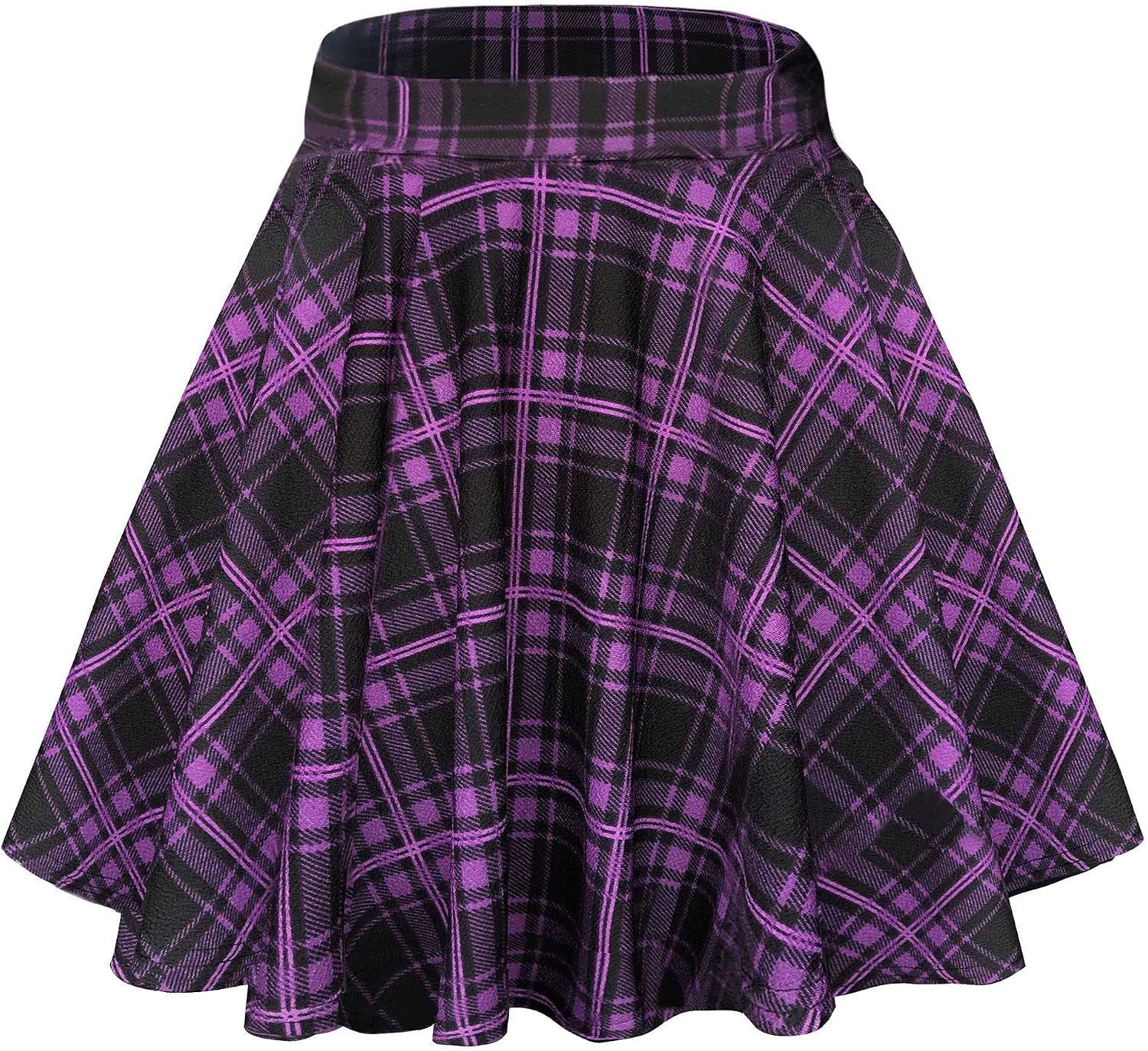Urban CoCo Women's Basic Versatile Stretchy Flared Casual Mini Skater Skirt Secondary image