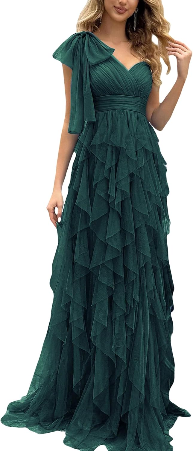 Women Tulle Prom Wedding Guest Bridesmaid Dress Formal Evening Gown Main image