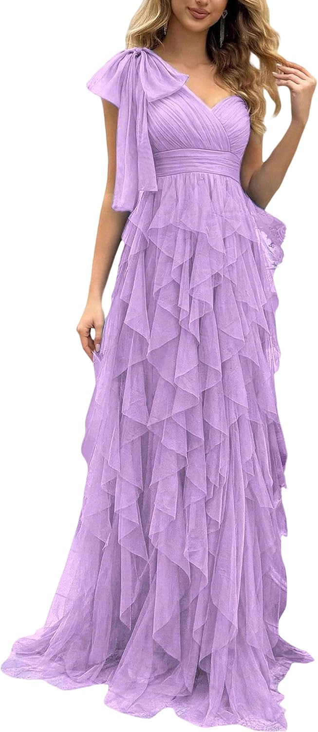Women Tulle Prom Wedding Guest Bridesmaid Dress Formal Evening Gown