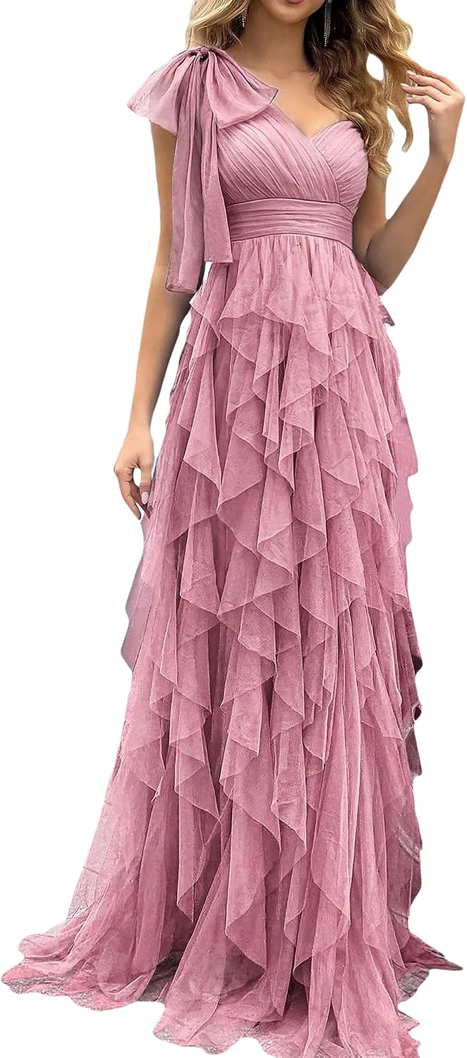 Women Tulle Prom Wedding Guest Bridesmaid Dress Formal Evening Gown Secondary image