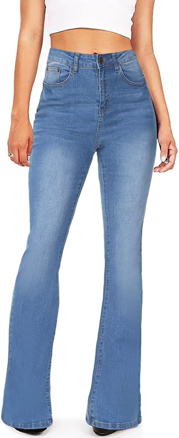 Kdf Flare Jeans For Women's Bootcut Bell Bottom Jeans High Waisted