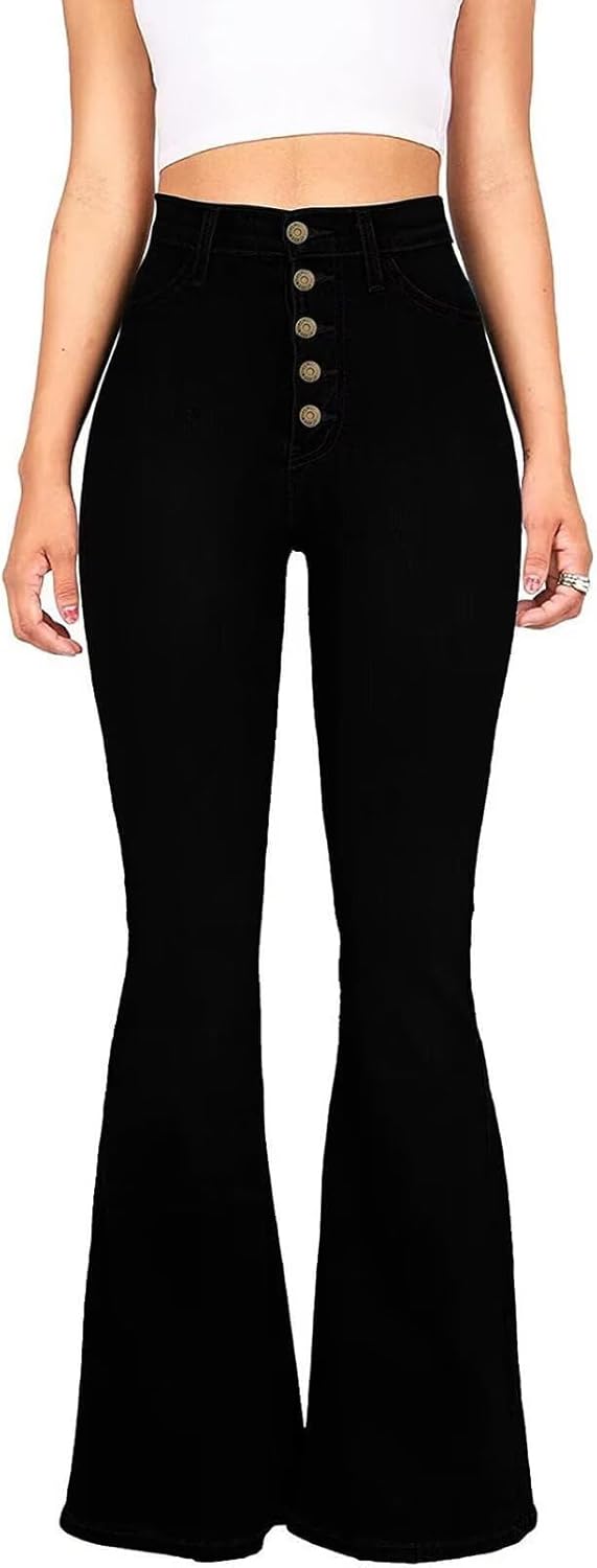 High Waisted Flare Jeans For Women Stretch Wide Leg Jeans