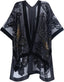 Women's Burnout Velvet Kimono Long Cardigan Cover Up Casual Outfit