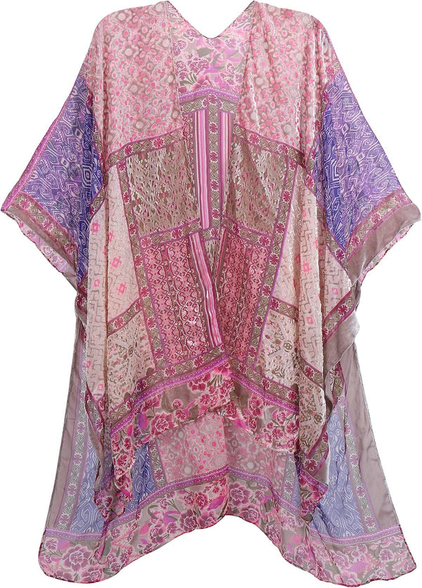 Women's Burnout Velvet Kimono Long Cardigan Cover Up Casual Outfit