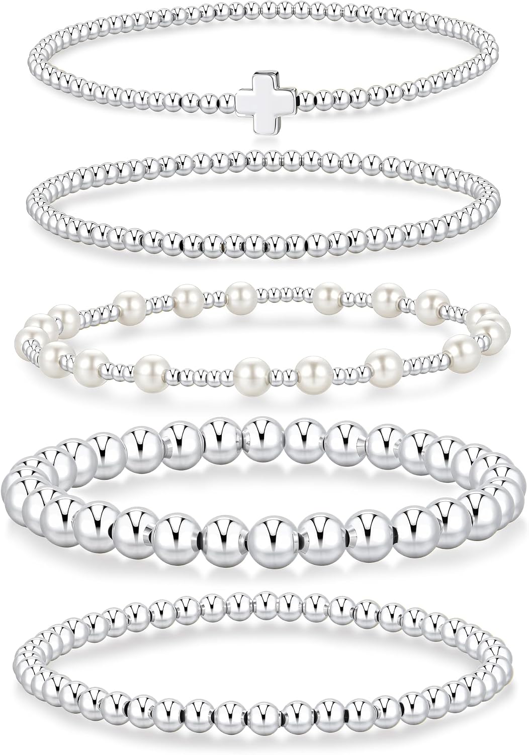 Yoosteel Gold Beaded Bracelets for Women Teen Girls, Gold Plated Jewelry Main image