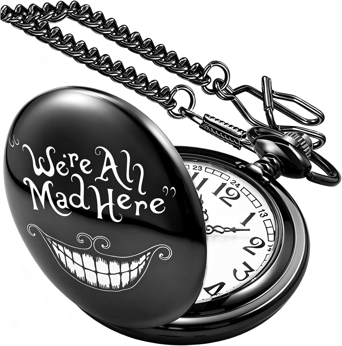 Smooth Alloy-Steel Quartz Pocket Watch