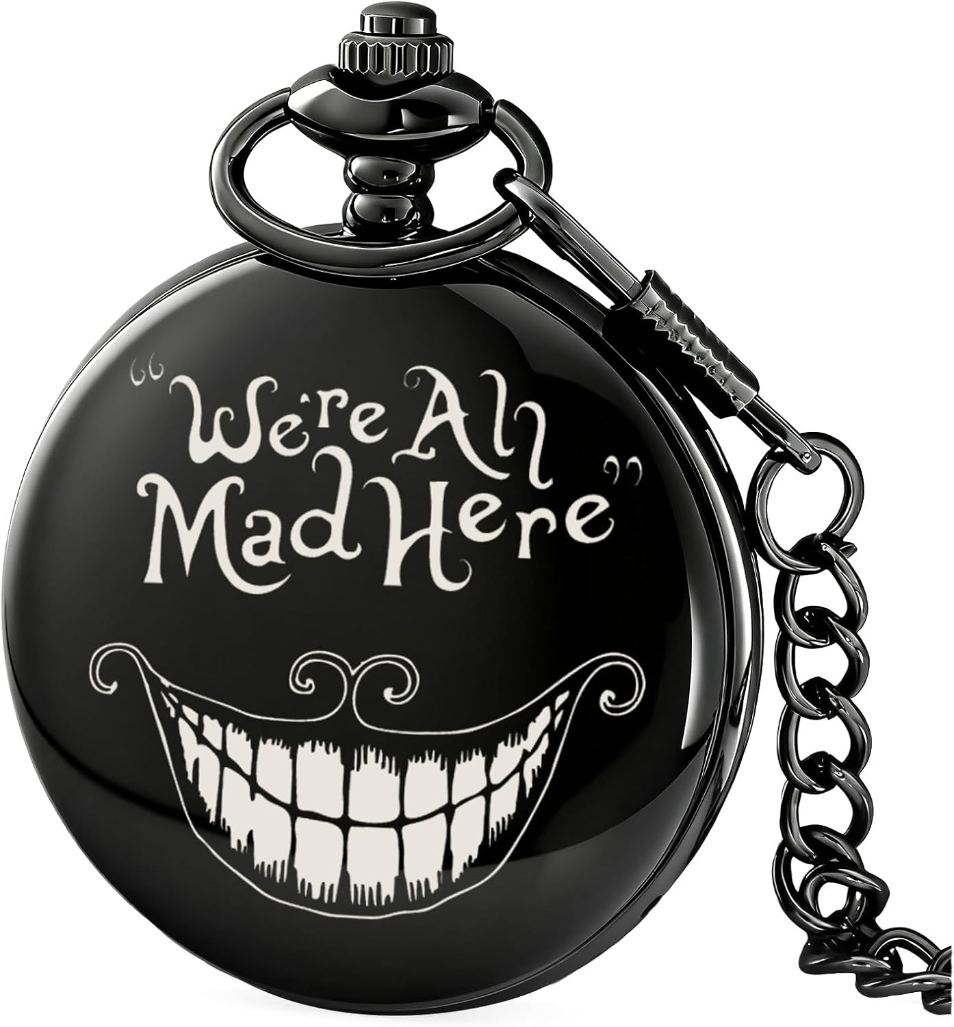 Smooth Pocket Watch Alloy Steel Quartz Roman/Arabic Numerals with 37cm