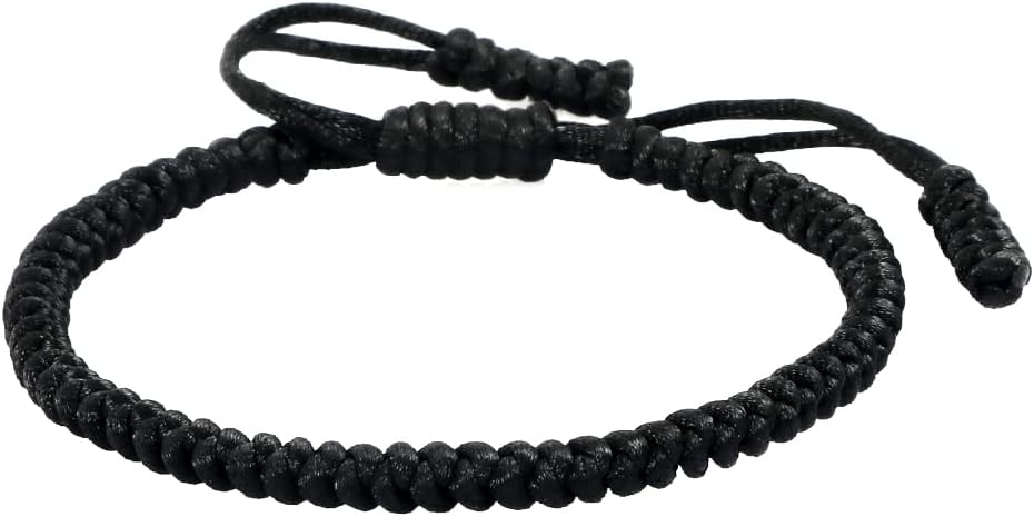 COLORFUL BLING Handmade Tibetan String Bracelet Adjustable Woven Rope Knot Buddhist Kabbalah Protection Lucky Friendship Bracelets for Mens Womens Amulet Gifts