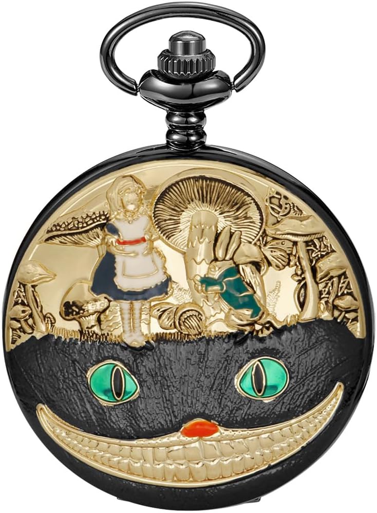 Nostalgia Movie Theme Design Alloy Quartz Pocket Watch with Necklace C