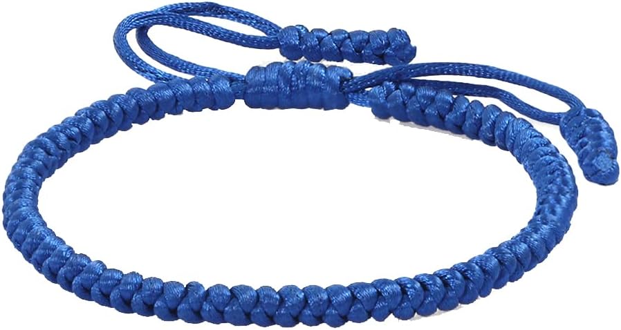 COLORFUL BLING Handmade Tibetan String Bracelet Adjustable Woven Rope Knot Buddhist Kabbalah Protection Lucky Friendship Bracelets for Mens Womens Amulet Gifts