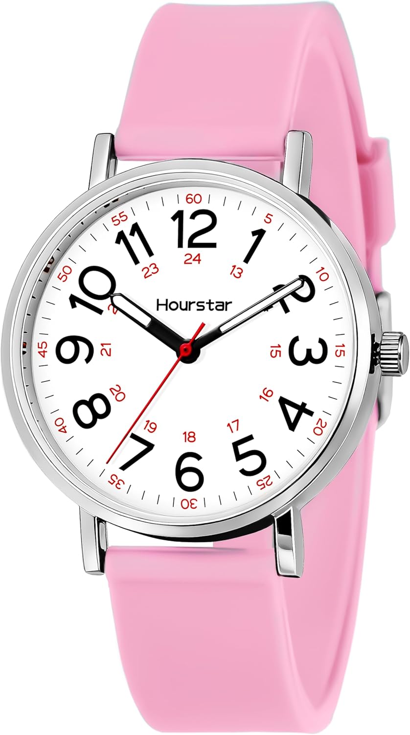 Women's Analog Nurse Watch with Second Hand for Nursing, 12/24 Time, S