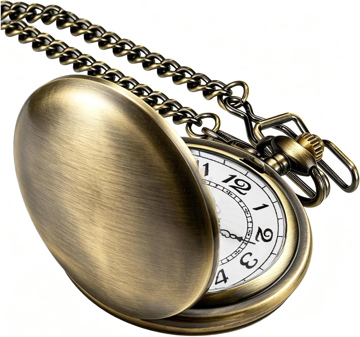 Smooth Alloy-Steel Quartz Pocket Watch