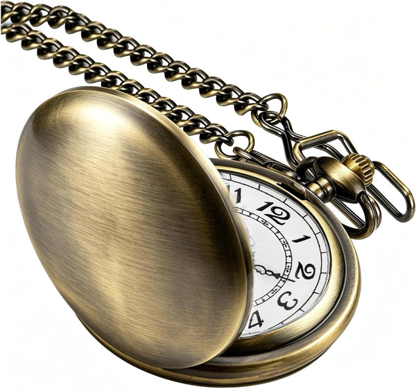 Smooth Alloy-Steel Quartz Pocket Watch