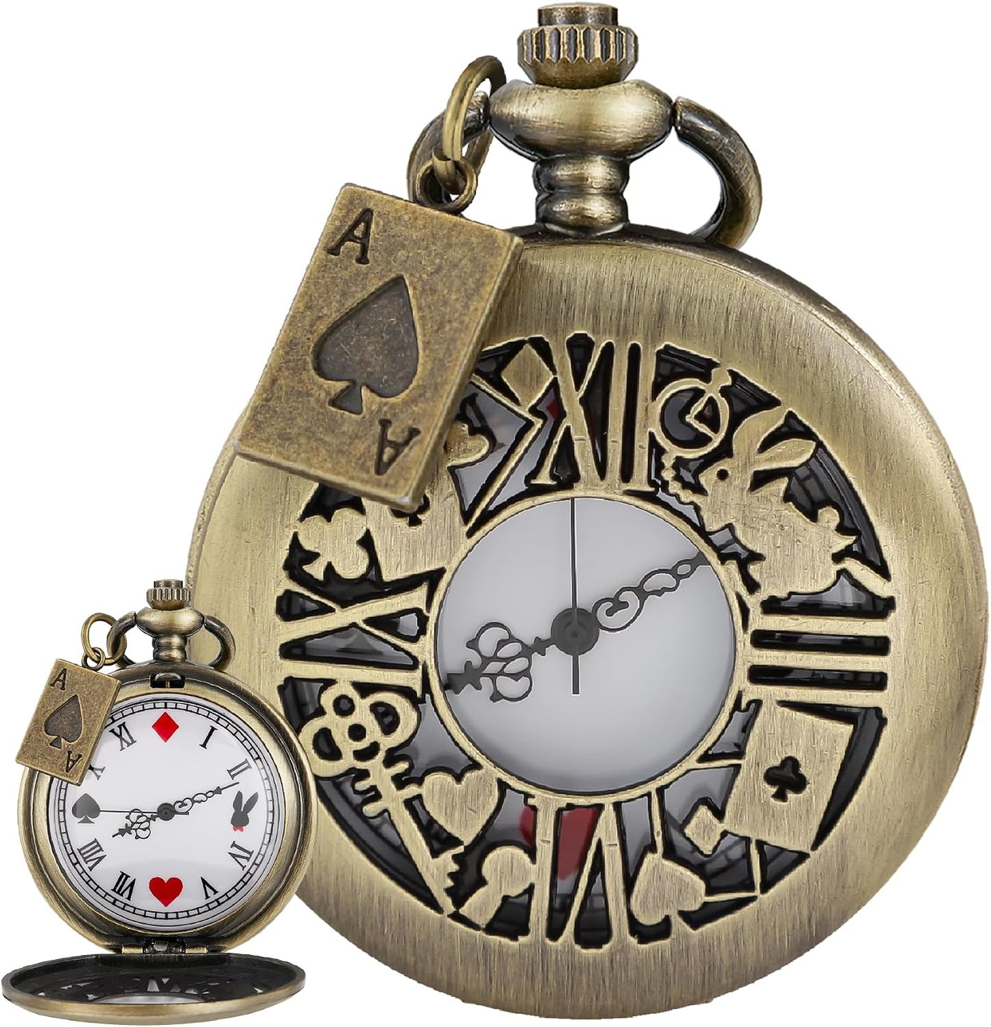 Nostalgia Movie-Theme Alloy Quartz Pocket Watch with Necklace Chain