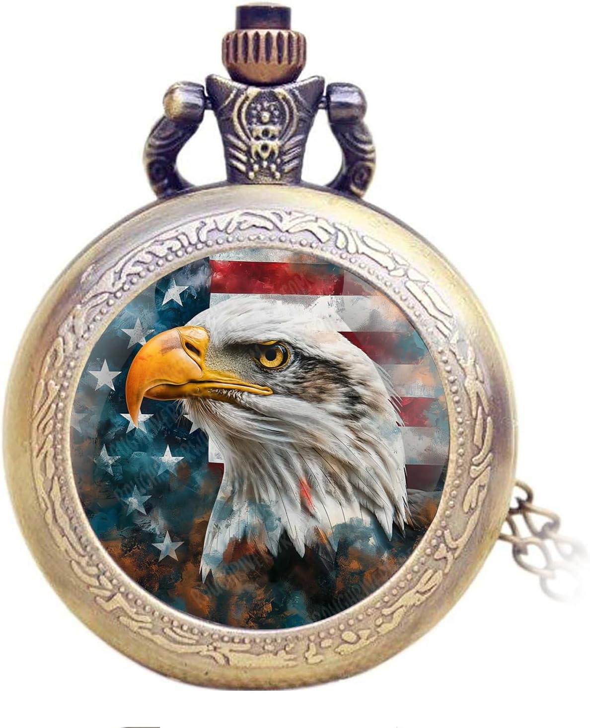 Vintage Pocket Watch for Women Men Dragon Eagle Crow Design Bronze Qua