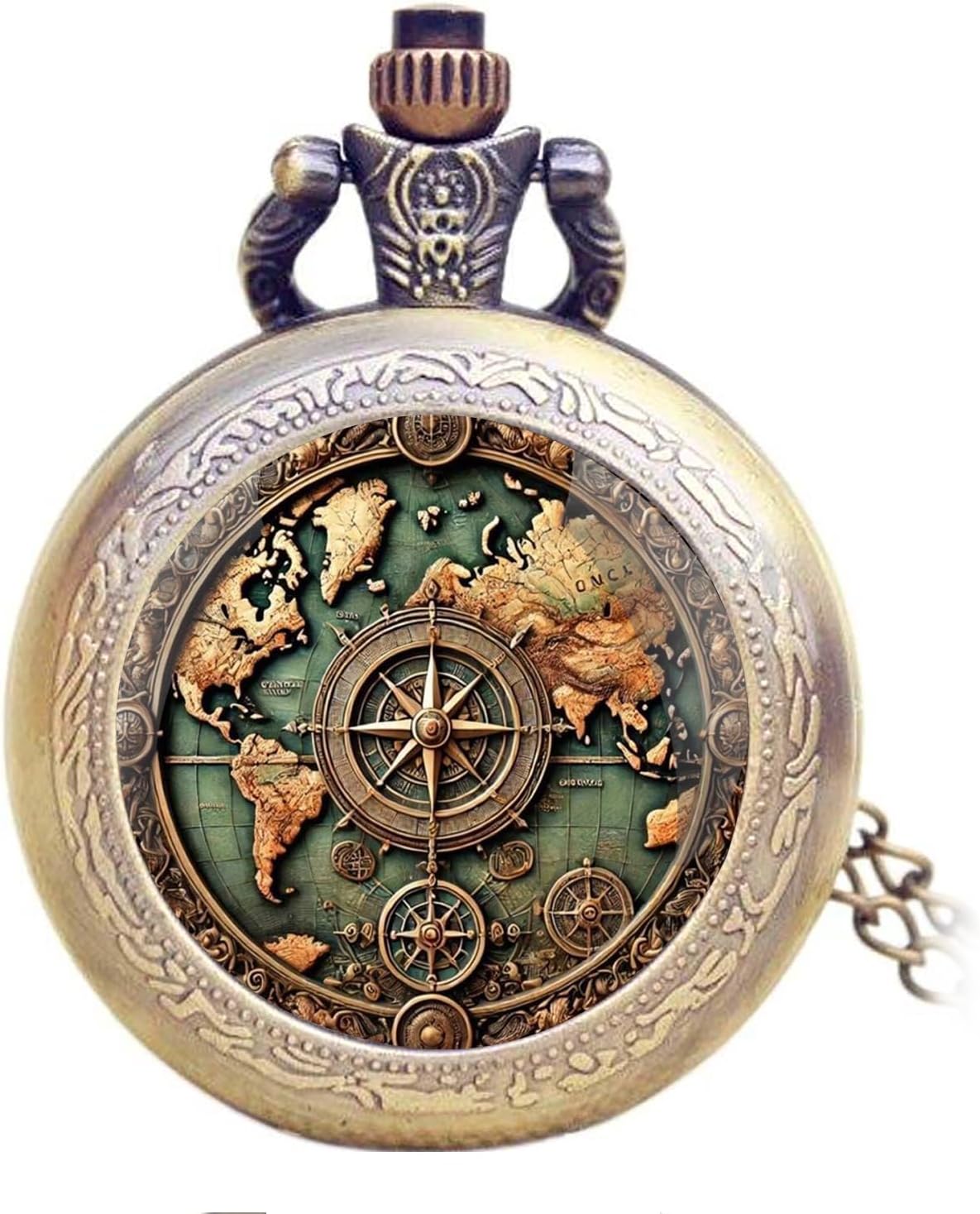 Vintage Pocket Watch for Women Men Dragon Eagle Crow Design Bronze Qua