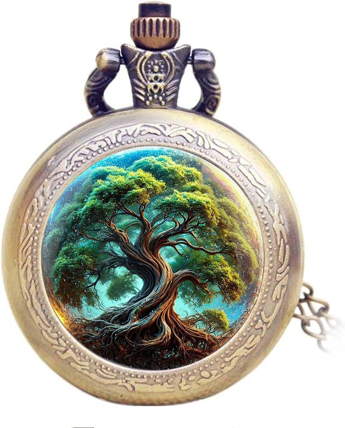 Vintage Pocket Watch for Women Men Dragon Eagle Crow Design Bronze Qua