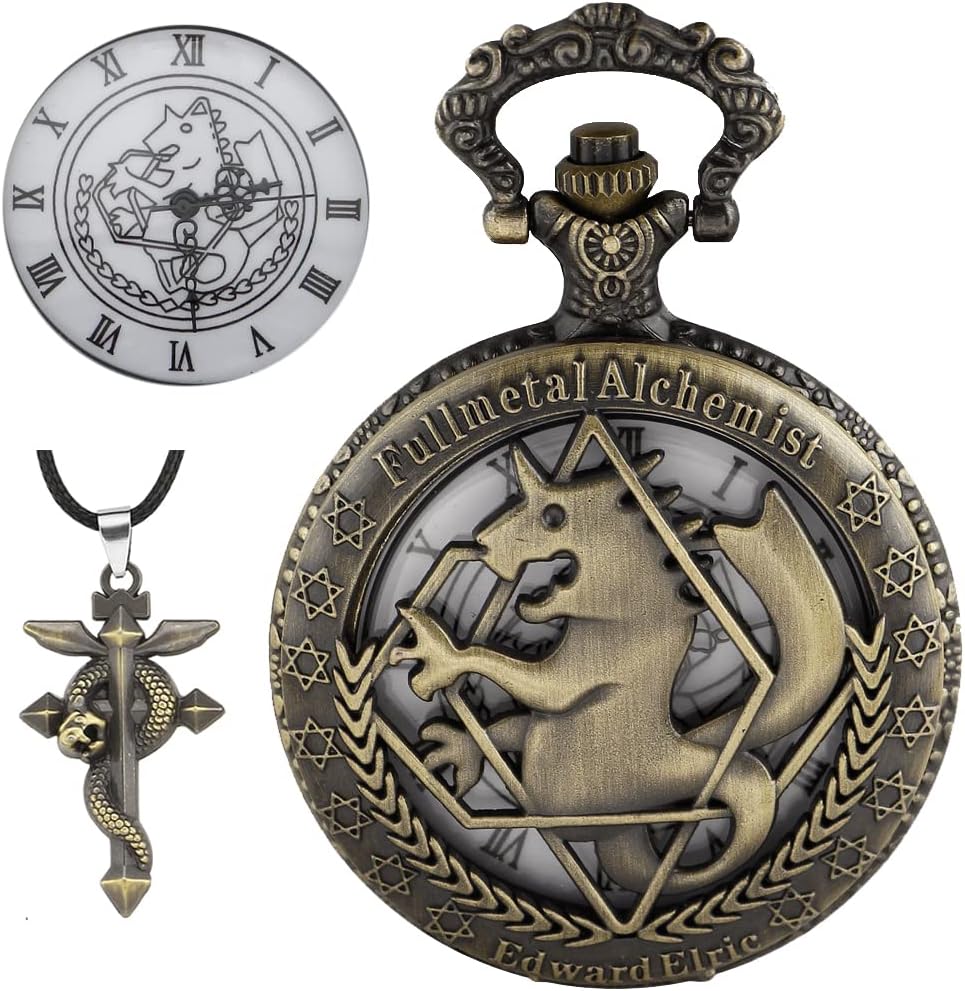 Nostalgia Movie Theme Design Alloy Quartz Pocket Watch with Necklace C