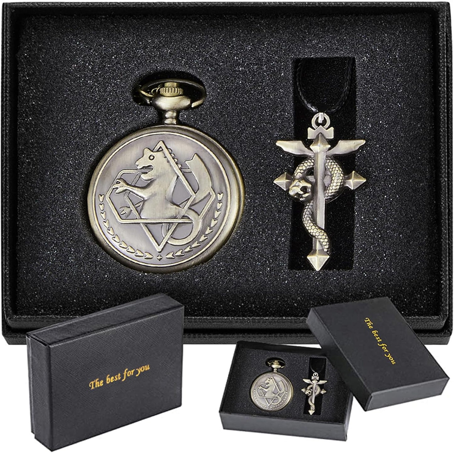 Nostalgia Movie Theme Design Alloy Quartz Pocket Watch with Necklace C