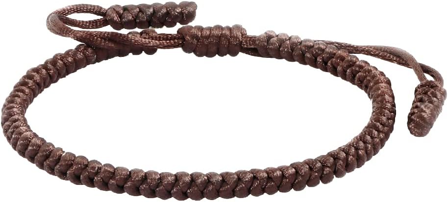 COLORFUL BLING Handmade Tibetan String Bracelet Adjustable Woven Rope Knot Buddhist Kabbalah Protection Lucky Friendship Bracelets for Mens Womens Amulet Gifts