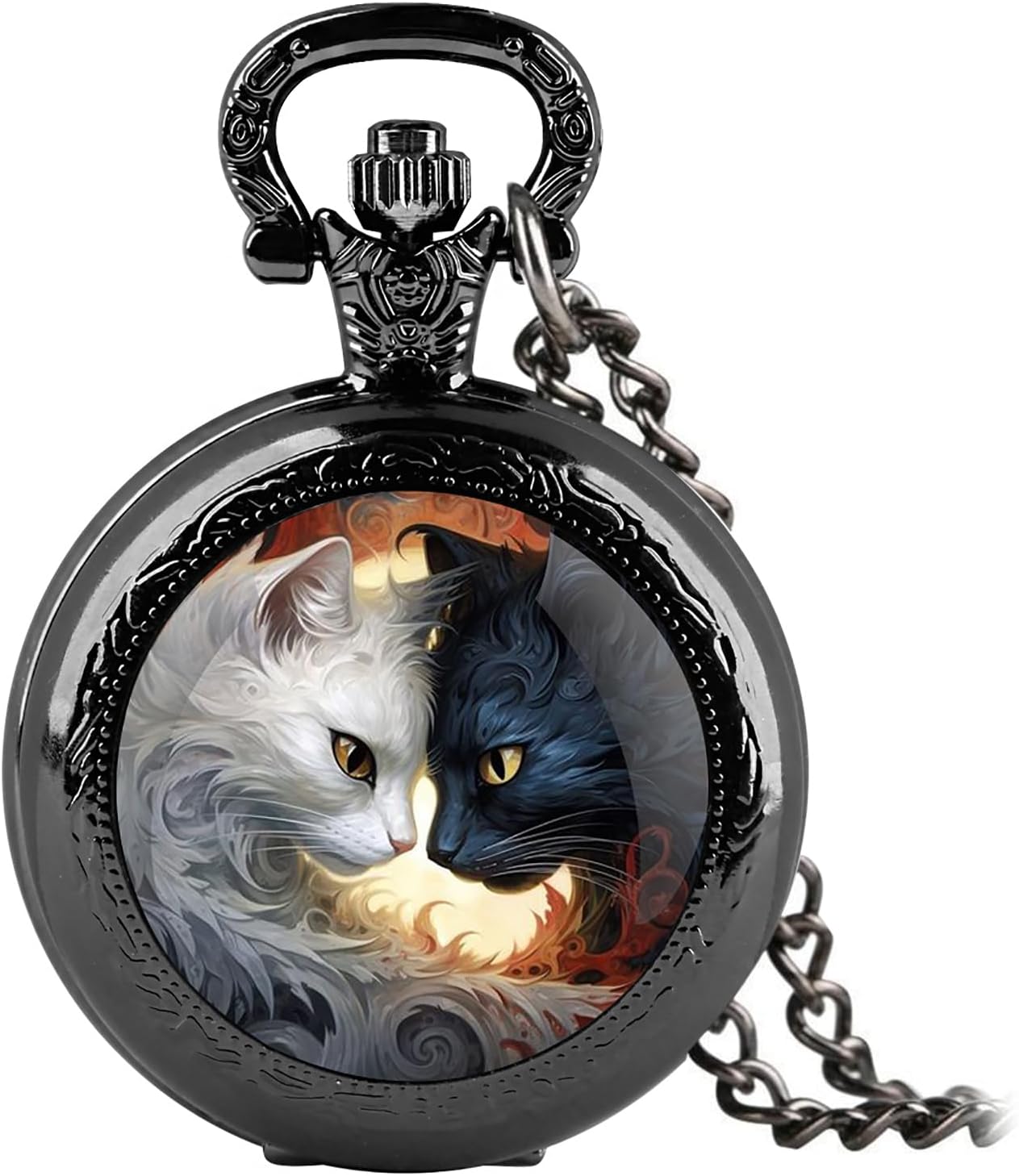 Vintage Pocket Watch for Women Men Graphic Animal Design Quartz Pocket