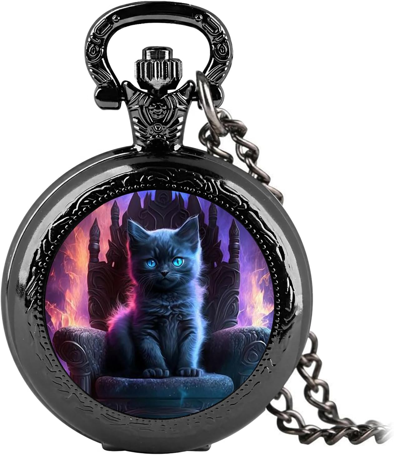 Vintage Pocket Watch for Women Men Graphic Animal Design Quartz Pocket