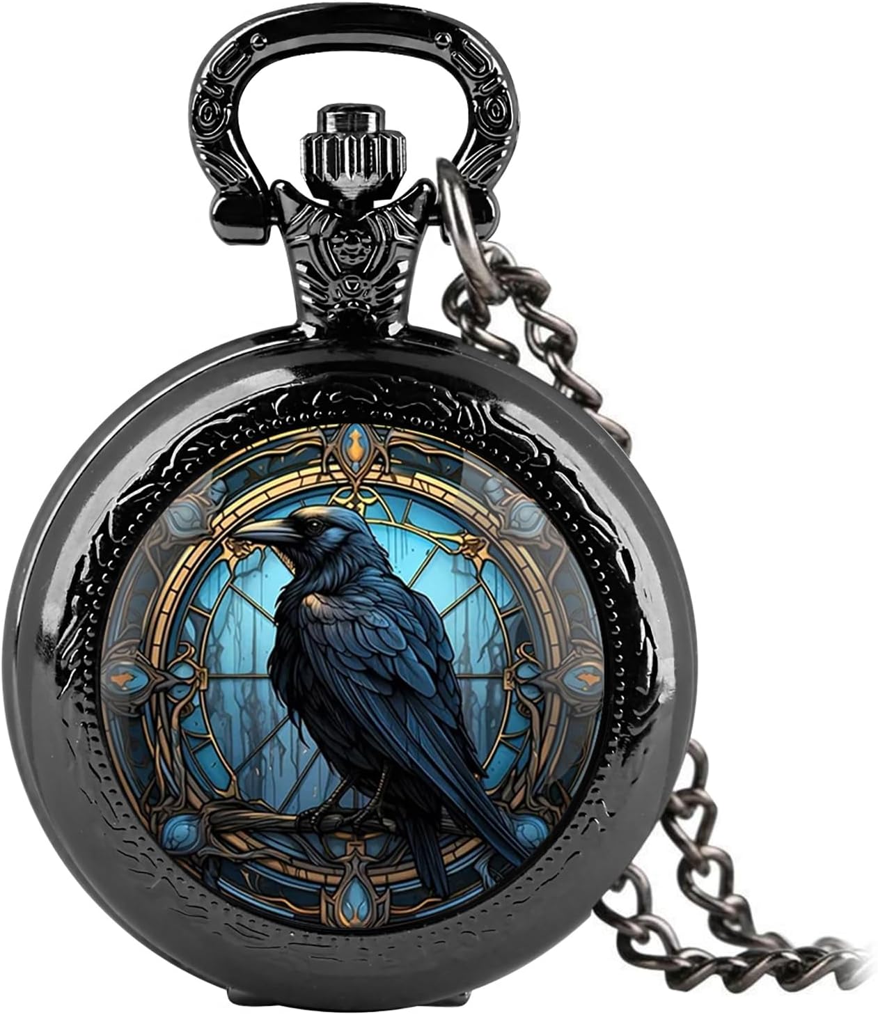 Vintage Pocket Watch for Women Men Graphic Animal Design Quartz Pocket
