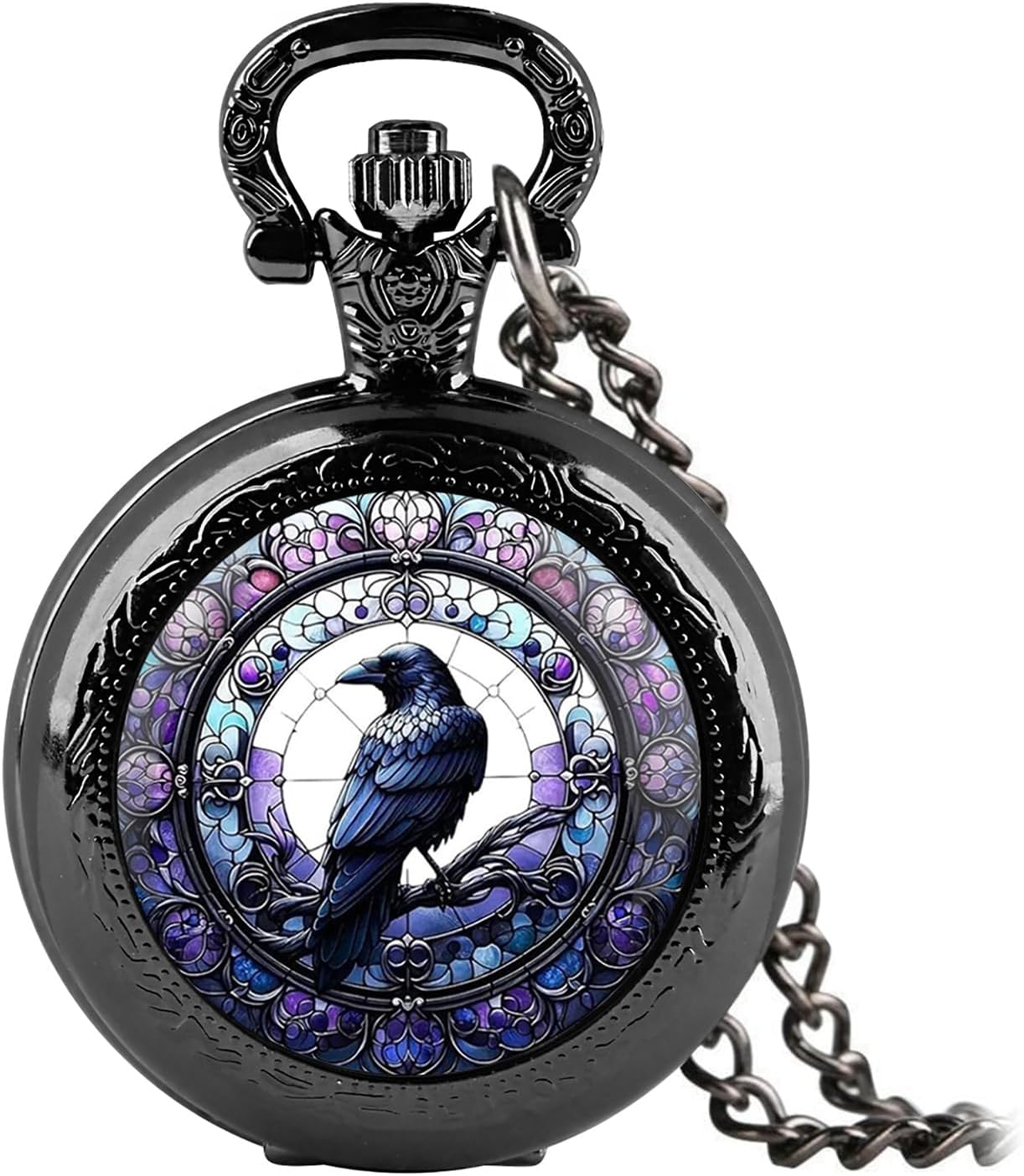 Vintage Pocket Watch for Women Men Graphic Animal Design Quartz Pocket