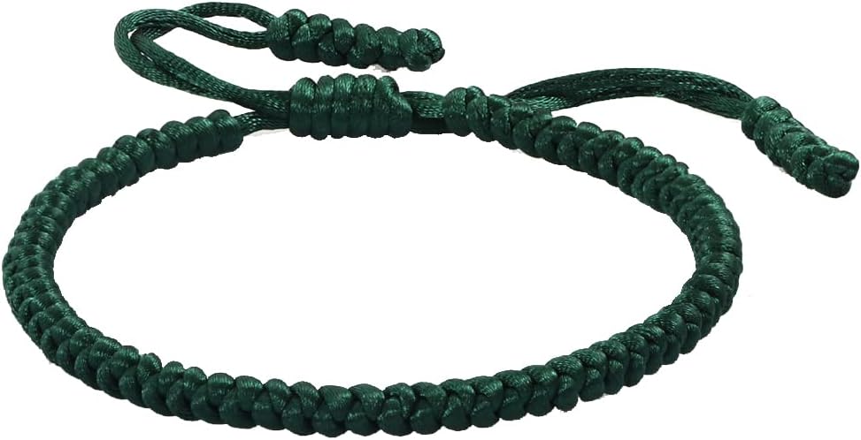 COLORFUL BLING Handmade Tibetan String Bracelet Adjustable Woven Rope Knot Buddhist Kabbalah Protection Lucky Friendship Bracelets for Mens Womens Amulet Gifts
