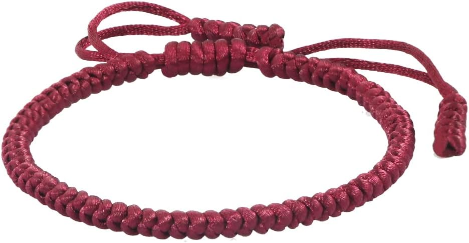 COLORFUL BLING Handmade Tibetan String Bracelet Adjustable Woven Rope Knot Buddhist Kabbalah Protection Lucky Friendship Bracelets for Mens Womens Amulet Gifts
