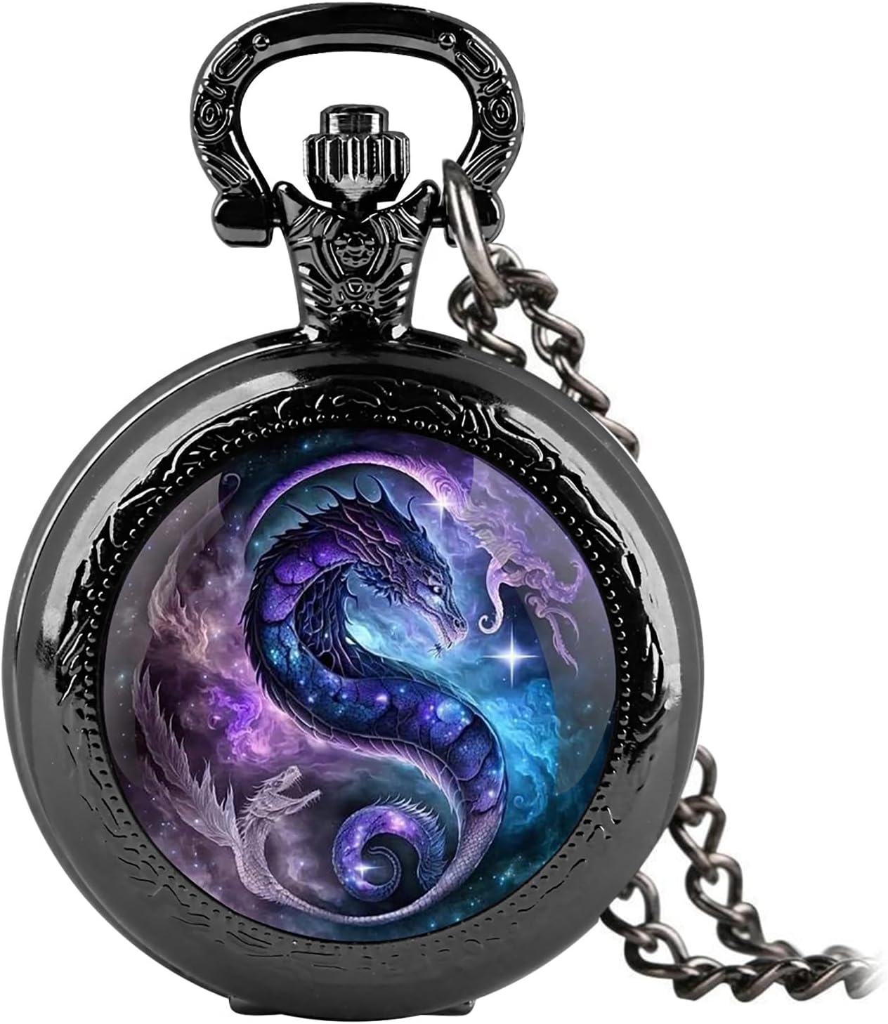 Vintage Pocket Watch for Women Men Graphic Animal Design Quartz Pocket